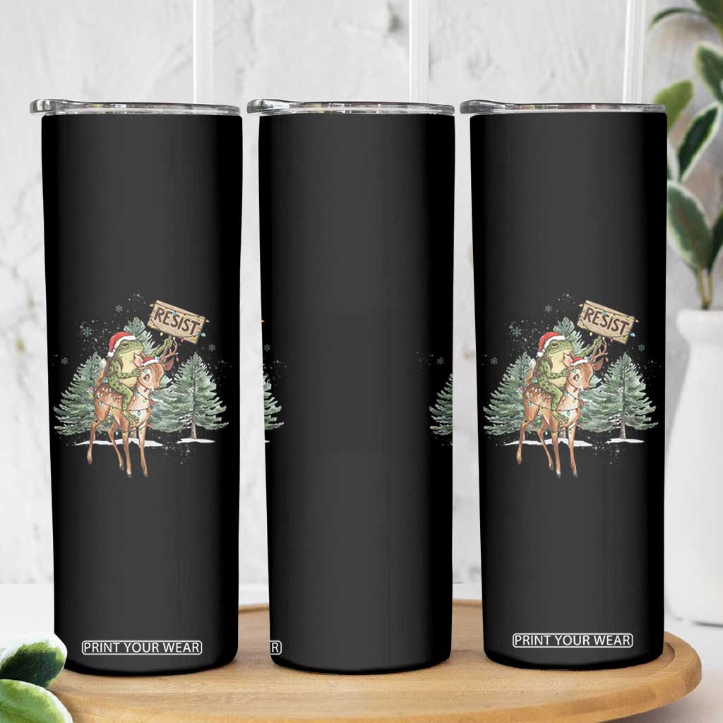 Resist Portland Frog Protest Christmas Skinny Tumbler Funny Holiday Meme Gift Idea TS12 Print Your Wear