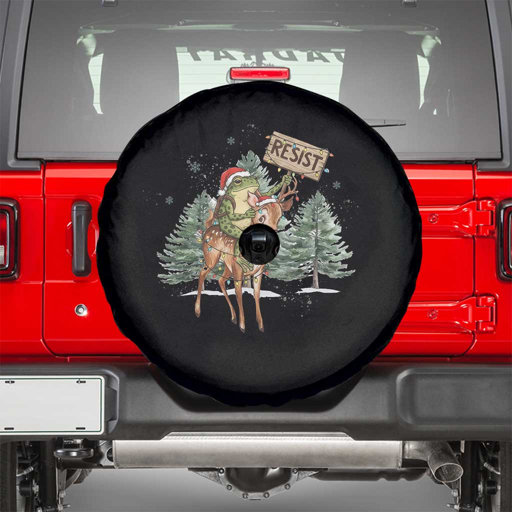 Resist Portland Frog Protest Christmas Spare Tire Cover Funny Holiday Meme Gift Idea TS12 Black Print Your Wear
