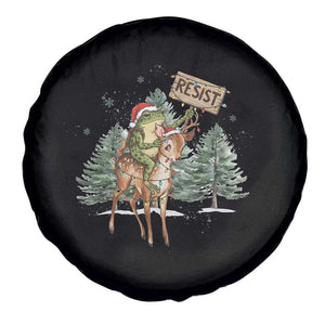 Resist Portland Frog Protest Christmas Spare Tire Cover Funny Holiday Meme Gift Idea - Print Your Wear