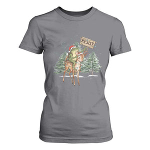 Resist Portland Frog Protest Christmas T Shirt For Women Funny Holiday Meme Gift Idea TS12 Charcoal Print Your Wear