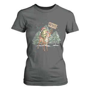 Resist Portland Frog Protest Christmas T Shirt For Women Funny Holiday Meme Gift Idea TS12 Dark Heather Print Your Wear