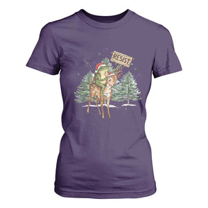 Resist Portland Frog Protest Christmas T Shirt For Women Funny Holiday Meme Gift Idea TS12 Purple Print Your Wear