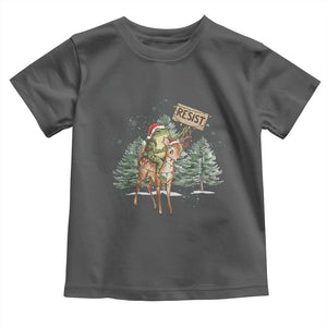 Resist Portland Frog Protest Christmas Toddler T Shirt Funny Holiday Meme Gift Idea TS12 Dark Heather Print Your Wear