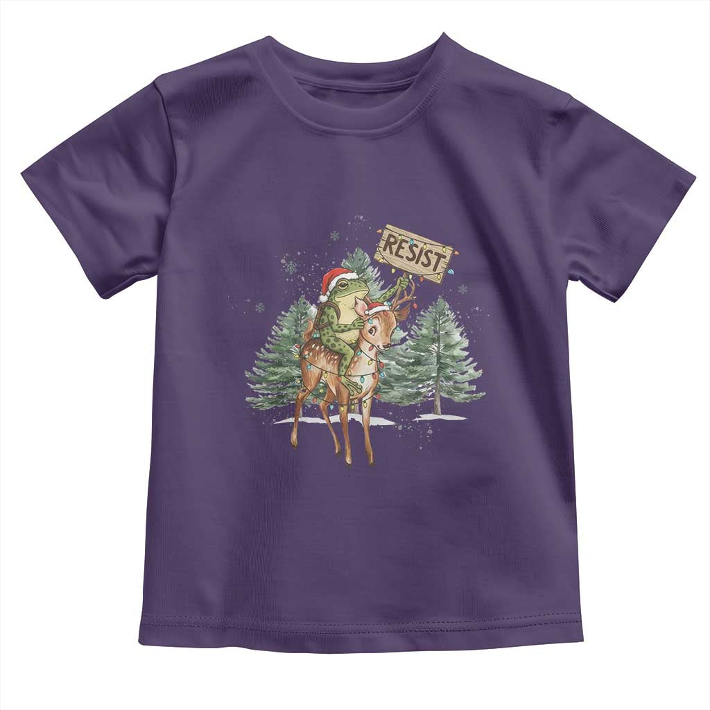 Resist Portland Frog Protest Christmas Toddler T Shirt Funny Holiday Meme Gift Idea TS12 Purple Print Your Wear