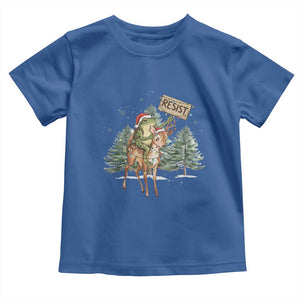 Resist Portland Frog Protest Christmas Toddler T Shirt Funny Holiday Meme Gift Idea TS12 Royal Blue Print Your Wear