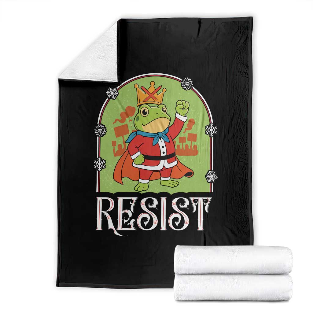 Resist Portland Frog Protest Throw Blanket Funny No Kings Christmas Gift TS12 Black Print Your Wear