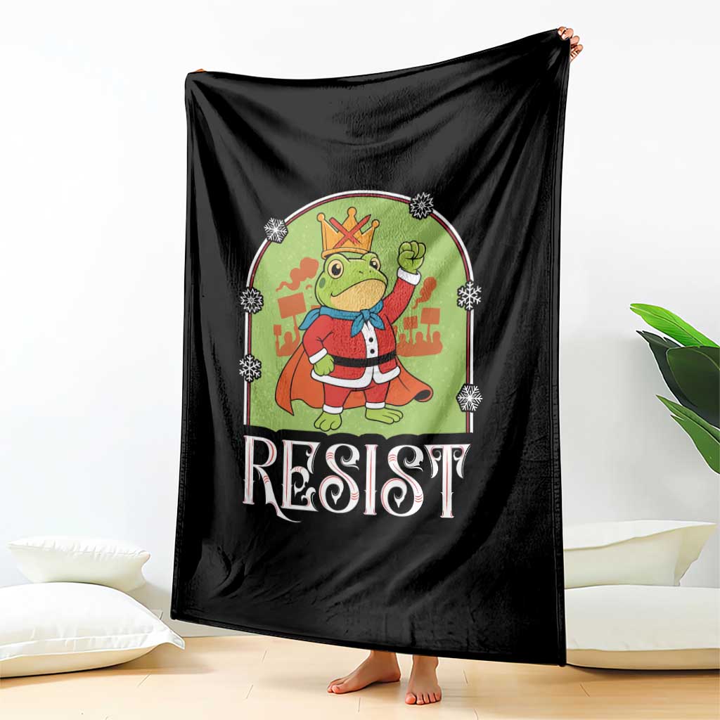 Resist Portland Frog Protest Throw Blanket Funny No Kings Christmas Gift TS12 Print Your Wear