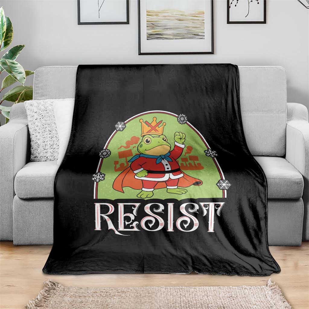 Resist Portland Frog Protest Throw Blanket Funny No Kings Christmas Gift TS12 Print Your Wear