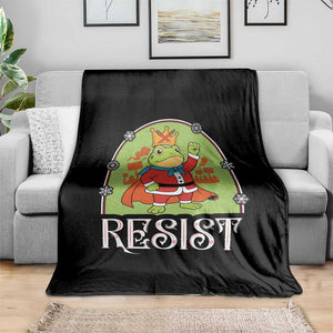 Resist Portland Frog Protest Throw Blanket Funny No Kings Christmas Gift - Print Your Wear