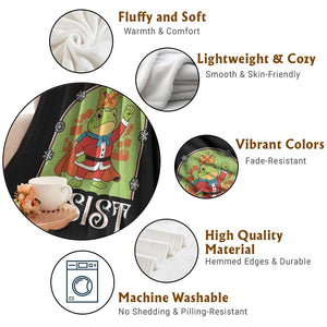Resist Portland Frog Protest Throw Blanket Funny No Kings Christmas Gift - Print Your Wear