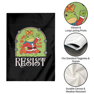 Resist Portland Frog Protest Garden Flag Funny No Kings Christmas Gift - Print Your Wear