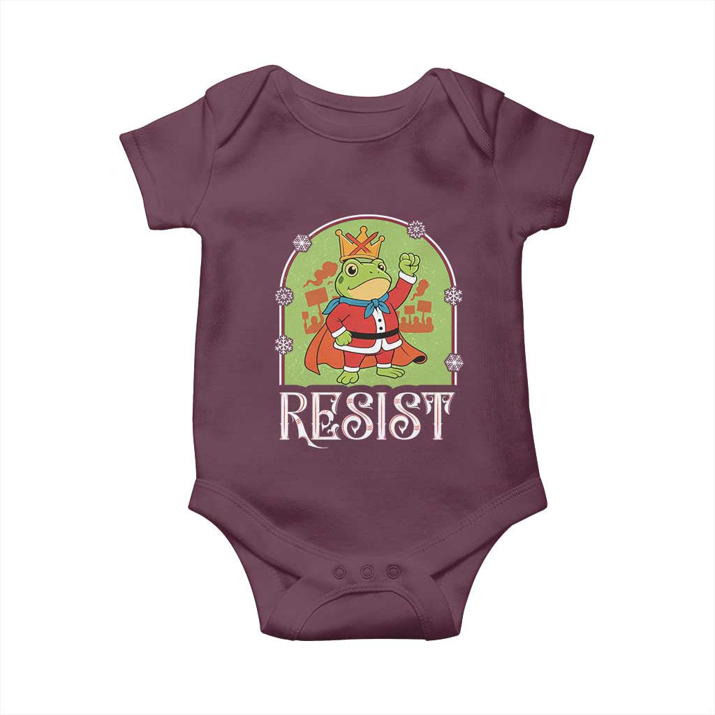 Resist Portland Frog Protest Baby Onesie Funny No Kings Christmas Gift TS12 Maroon Print Your Wear