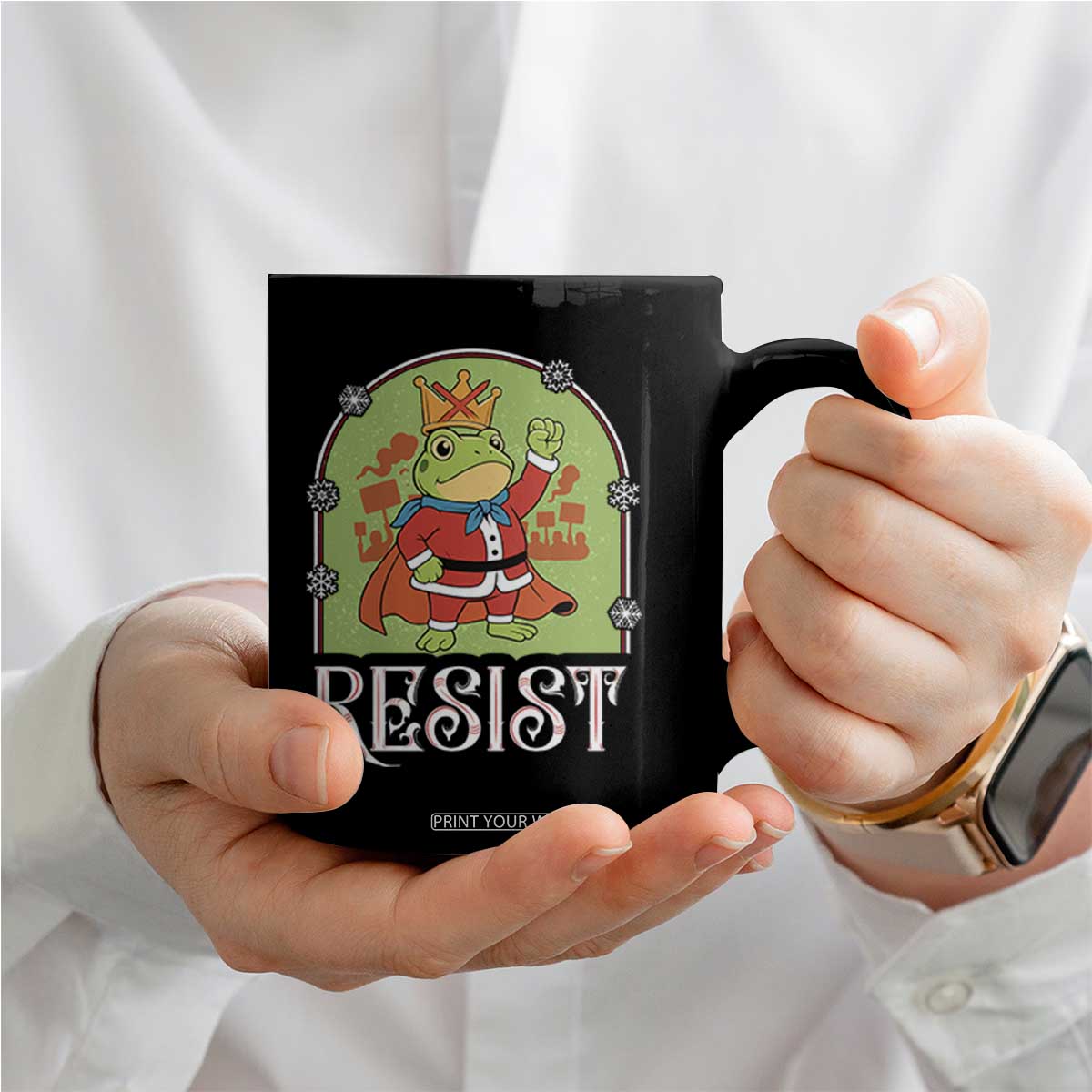 Resist Portland Frog Protest Coffee Mug Funny No Kings Christmas Gift - Print Your Wear