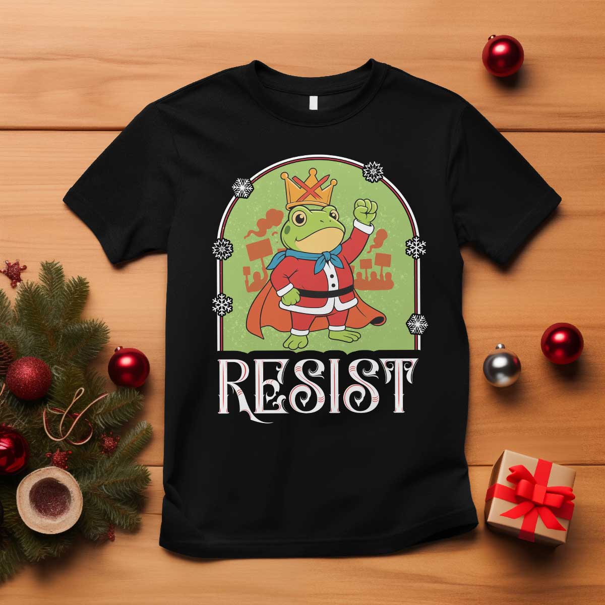 Resist Portland Frog Protest T Shirt Funny No Kings Christmas Gift - Print Your Wear