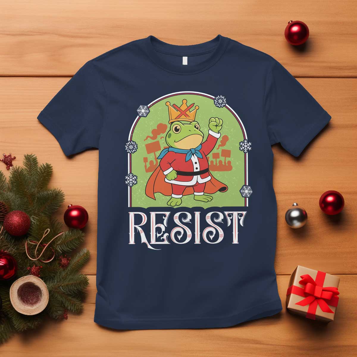Resist Portland Frog Protest T Shirt Funny No Kings Christmas Gift TS12 Navy Print Your Wear