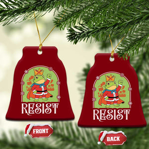 Resist Portland Frog Protest Ceramic Ornament Funny No Kings Xmas Gift - Print Your Wear