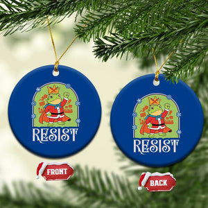 Resist Portland Frog Protest Ceramic Ornament Funny No Kings Xmas Gift - Print Your Wear