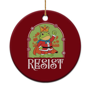 Resist Portland Frog Protest Ceramic Ornament Funny No Kings Xmas Gift - Print Your Wear