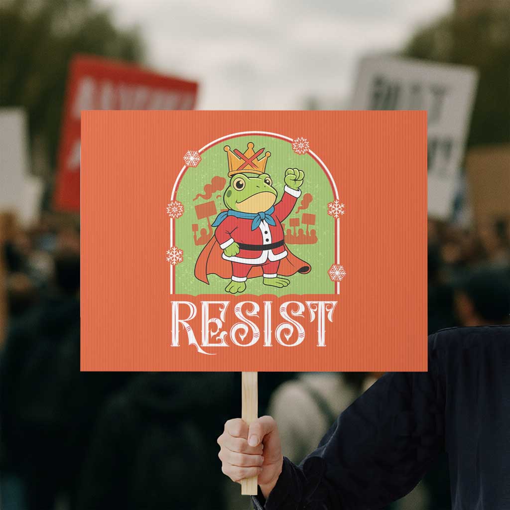 Resist Portland Frog Protest Protest Sign Funny No Kings Christmas Gift TS12 Horizontal 18