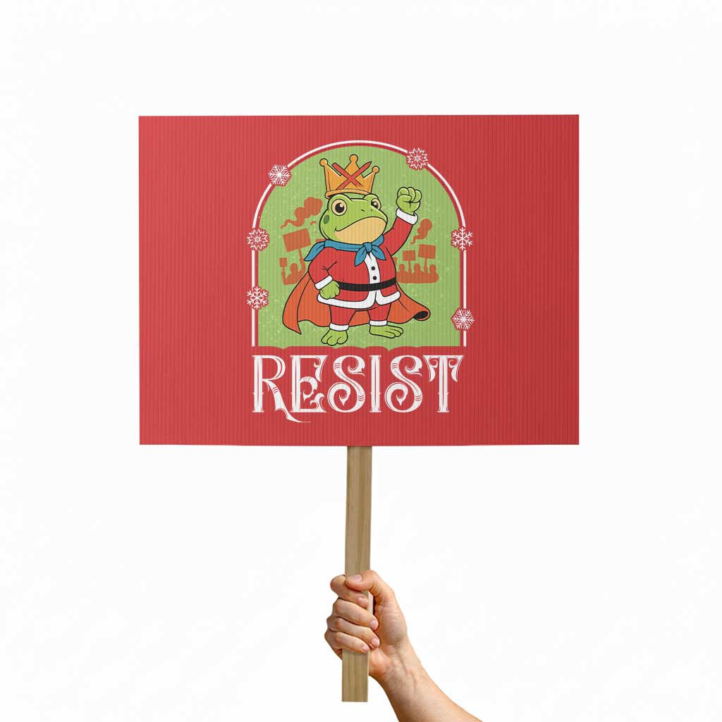 Resist Portland Frog Protest Protest Sign Funny No Kings Christmas Gift TS12 Horizontal 18" × 24" Red Print Your Wear
