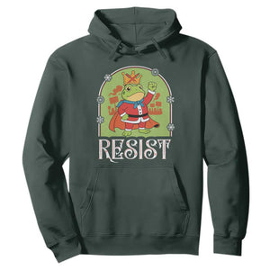 Resist Portland Frog Protest Hoodie Funny No Kings Christmas Gift TS12 Dark Forest Green Print Your Wear