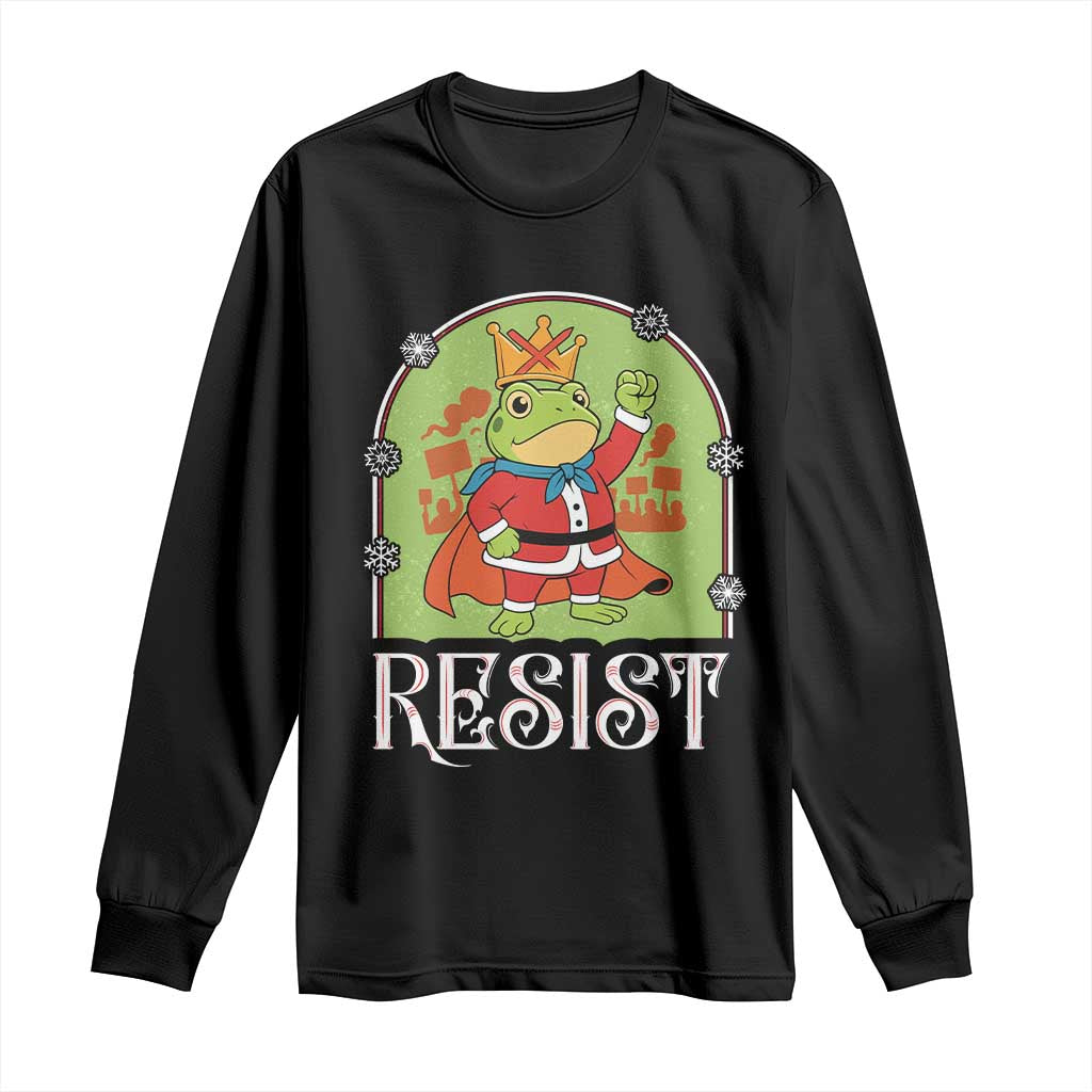 Resist Portland Frog Protest Long Sleeve Shirt Funny No Kings Christmas Gift TS12 Black Print Your Wear