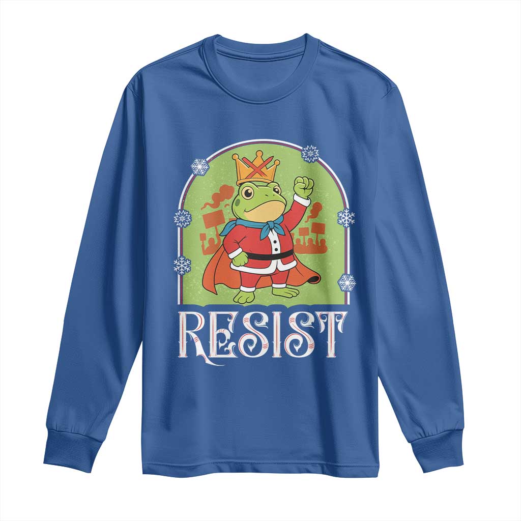 Resist Portland Frog Protest Long Sleeve Shirt Funny No Kings Christmas Gift TS12 Royal Blue Print Your Wear