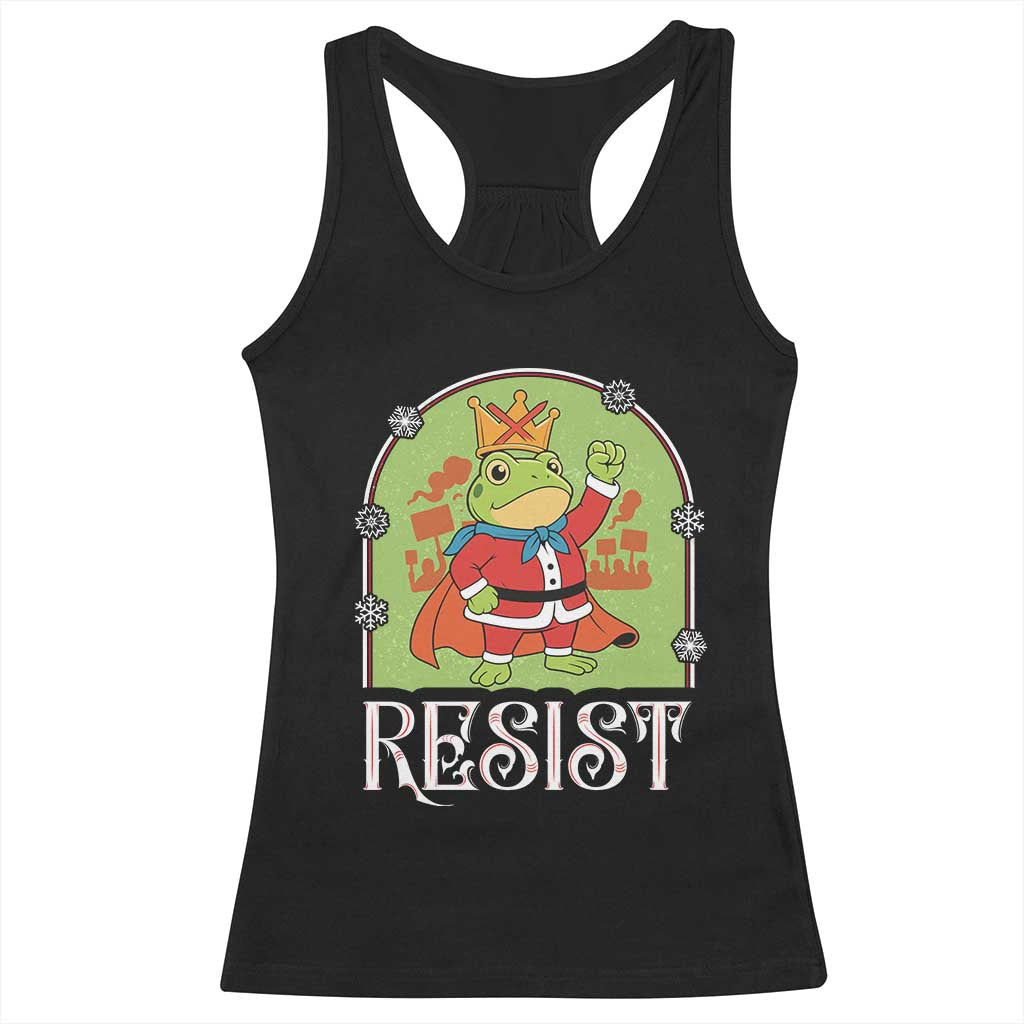 Resist Portland Frog Protest Racerback Tank Top Funny No Kings Christmas Gift - Print Your Wear