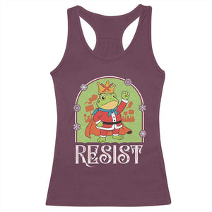 Resist Portland Frog Protest Racerback Tank Top Funny No Kings Christmas Gift TS12 Maroon Print Your Wear