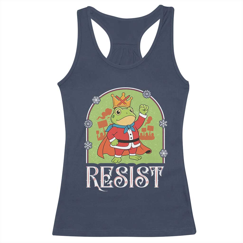 Resist Portland Frog Protest Racerback Tank Top Funny No Kings Christmas Gift TS12 Navy Print Your Wear