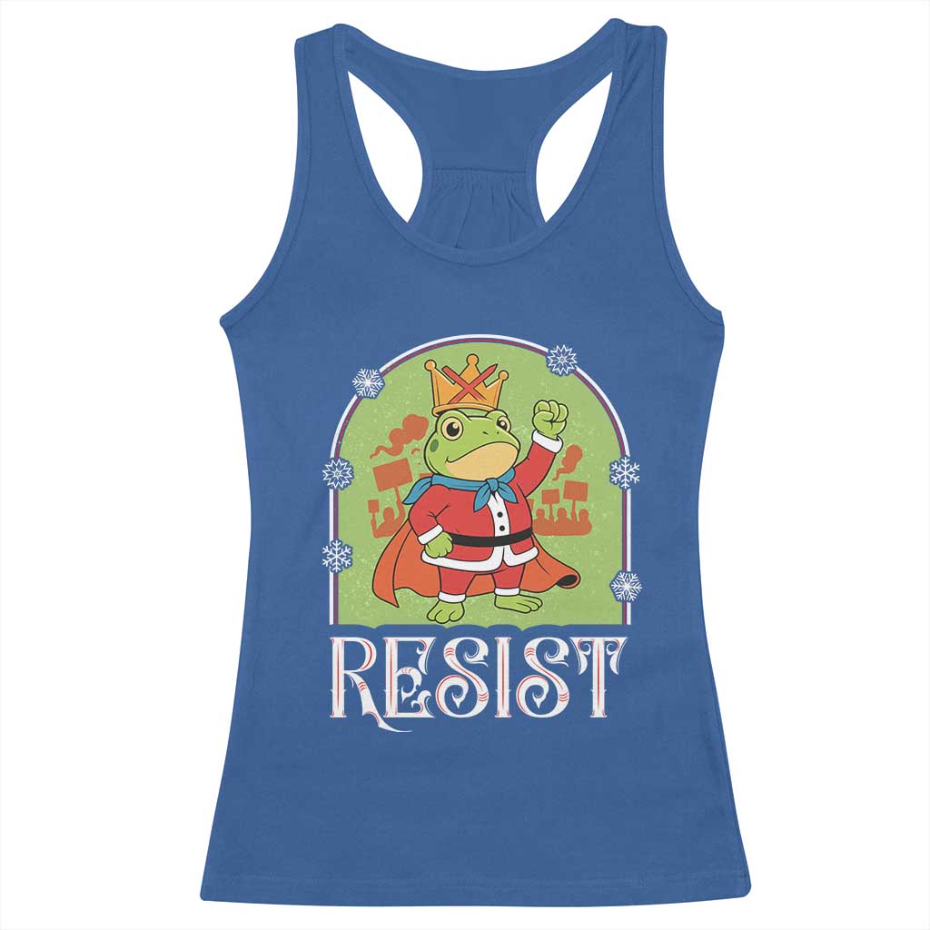 Resist Portland Frog Protest Racerback Tank Top Funny No Kings Christmas Gift TS12 Royal Blue Print Your Wear