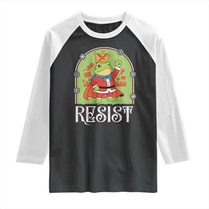 Resist Portland Frog Protest Raglan Shirt Funny No Kings Christmas Gift - Print Your Wear