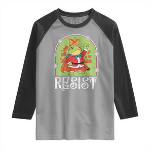 Resist Portland Frog Protest Raglan Shirt Funny No Kings Christmas Gift - Print Your Wear