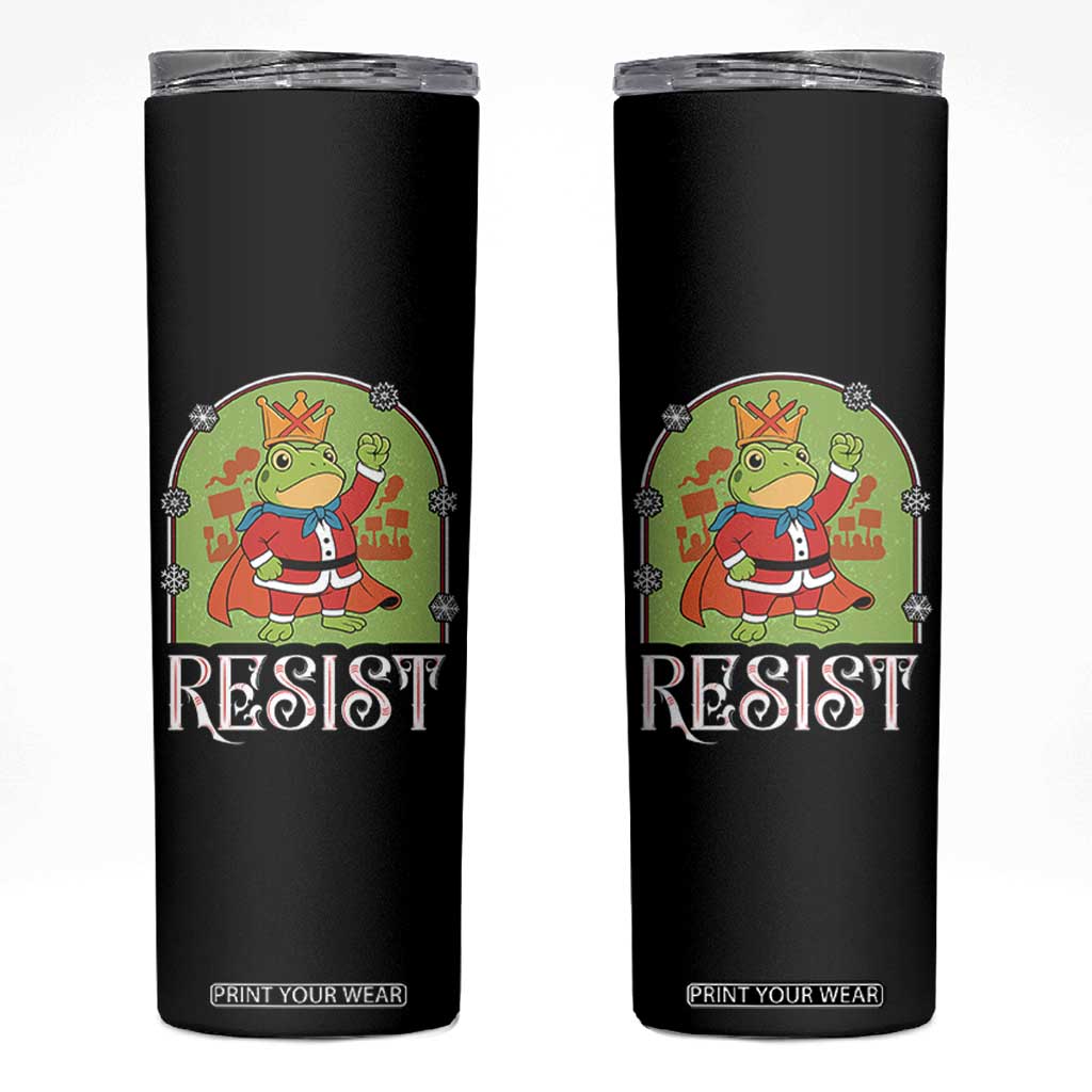 Resist Portland Frog Protest Skinny Tumbler Funny No Kings Christmas Gift - Print Your Wear