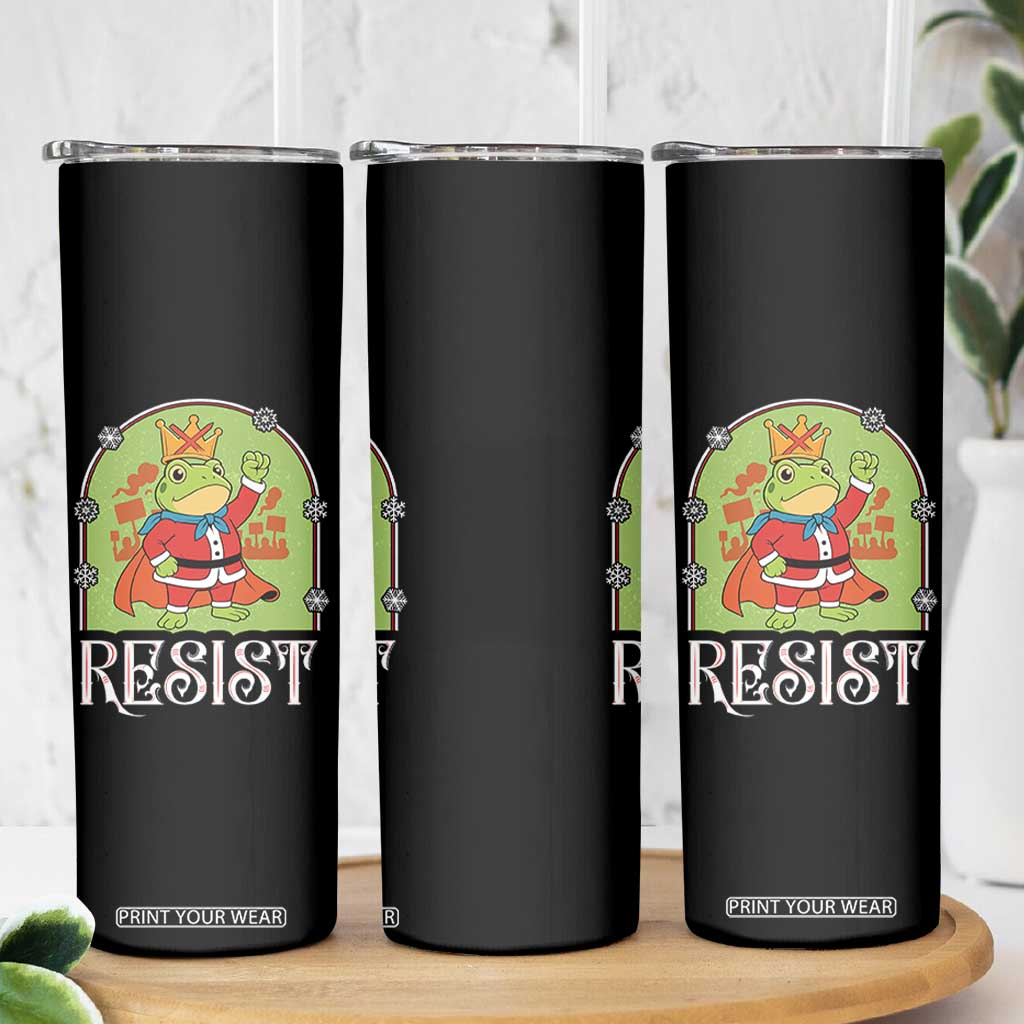 Resist Portland Frog Protest Skinny Tumbler Funny No Kings Christmas Gift - Print Your Wear
