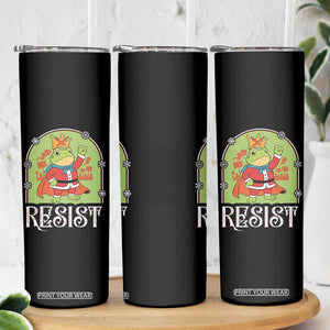 Resist Portland Frog Protest Skinny Tumbler Funny No Kings Christmas Gift - Print Your Wear