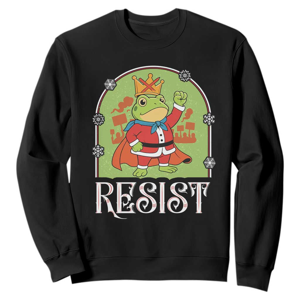 Resist Portland Frog Protest Sweatshirt Funny No Kings Christmas Gift TS12 Black Print Your Wear