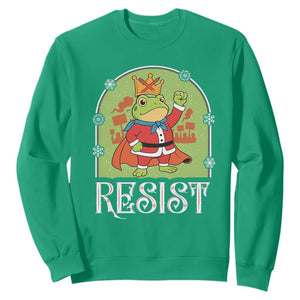 Resist Portland Frog Protest Sweatshirt Funny No Kings Christmas Gift TS12 Irish Green Print Your Wear