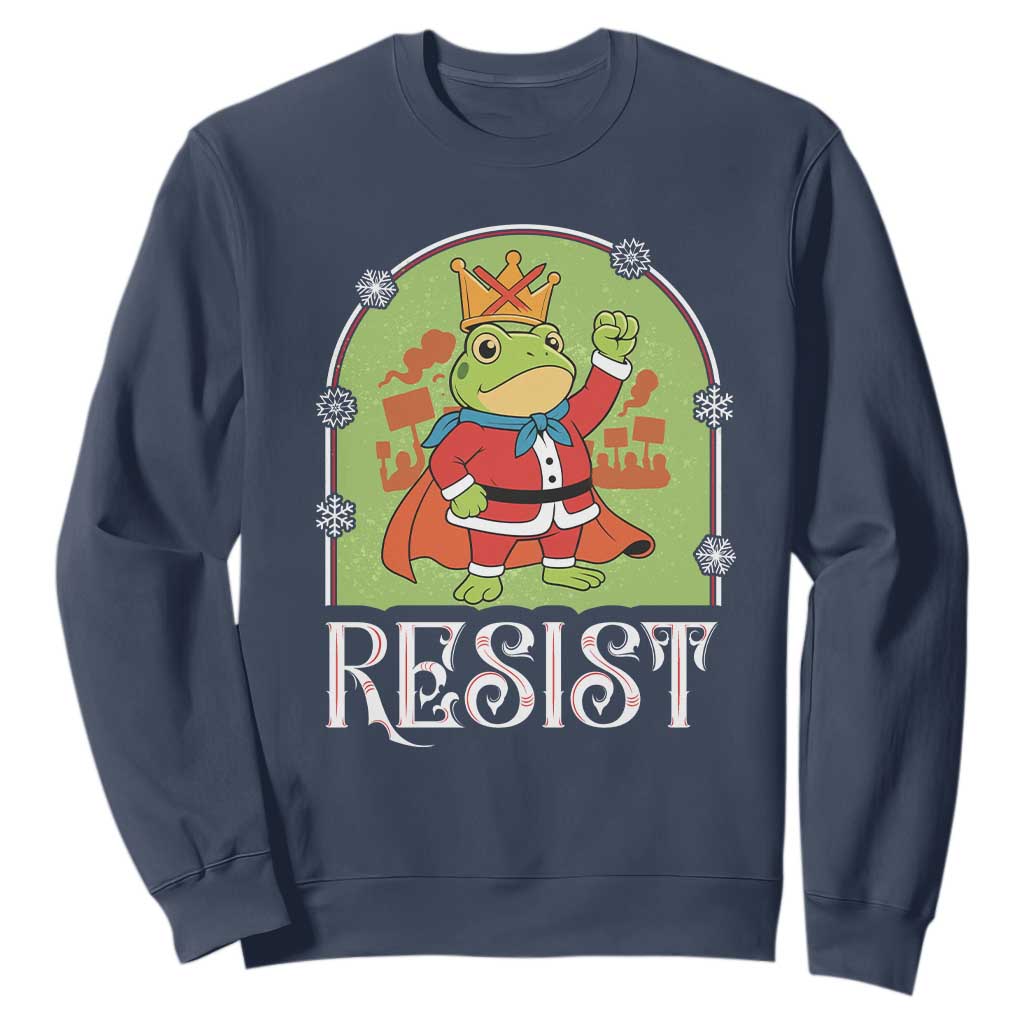 Resist Portland Frog Protest Sweatshirt Funny No Kings Christmas Gift TS12 Navy Print Your Wear