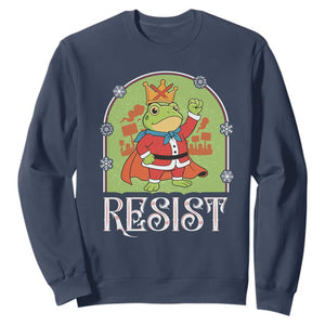 Resist Portland Frog Protest Sweatshirt Funny No Kings Christmas Gift TS12 Navy Print Your Wear