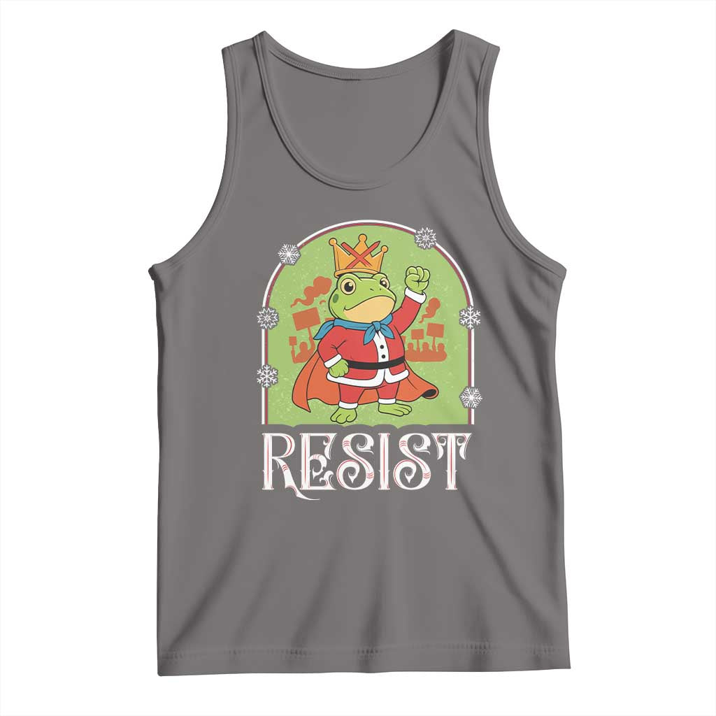 Resist Portland Frog Protest Tank Top Funny No Kings Christmas Gift TS12 Deep Heather Print Your Wear