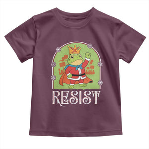 Resist Portland Frog Protest Toddler T Shirt Funny No Kings Christmas Gift TS12 Maroon Print Your Wear