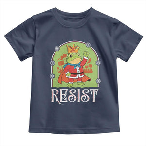Resist Portland Frog Protest Toddler T Shirt Funny No Kings Christmas Gift TS12 Navy Print Your Wear