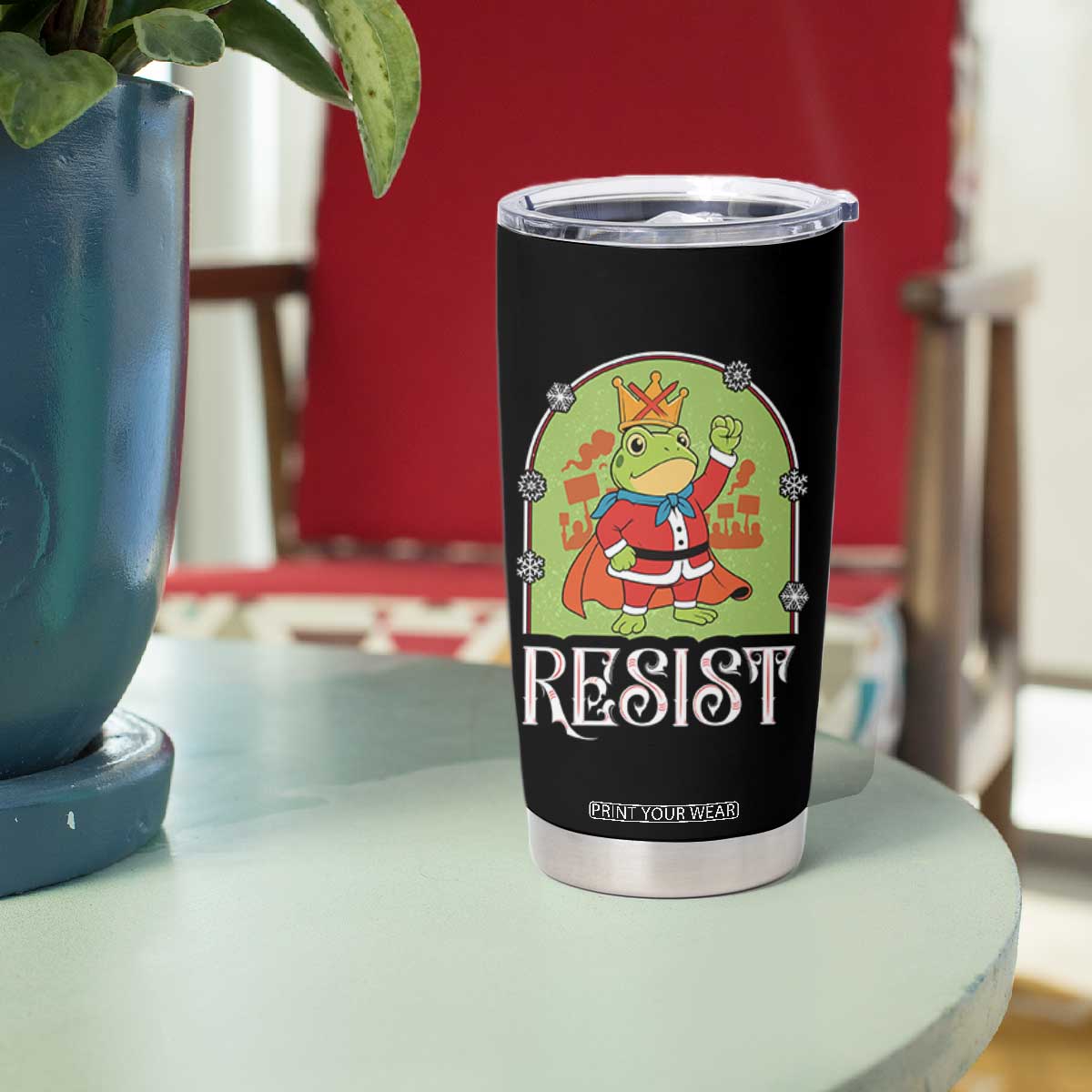 Resist Portland Frog Protest Tumbler Cup Funny No Kings Christmas Gift TS12 Print Your Wear