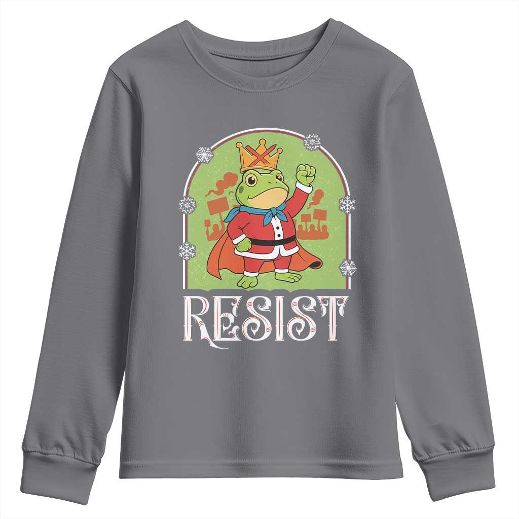 Resist Portland Frog Protest Youth Sweatshirt Funny No Kings Christmas Gift TS12 Charcoal Print Your Wear