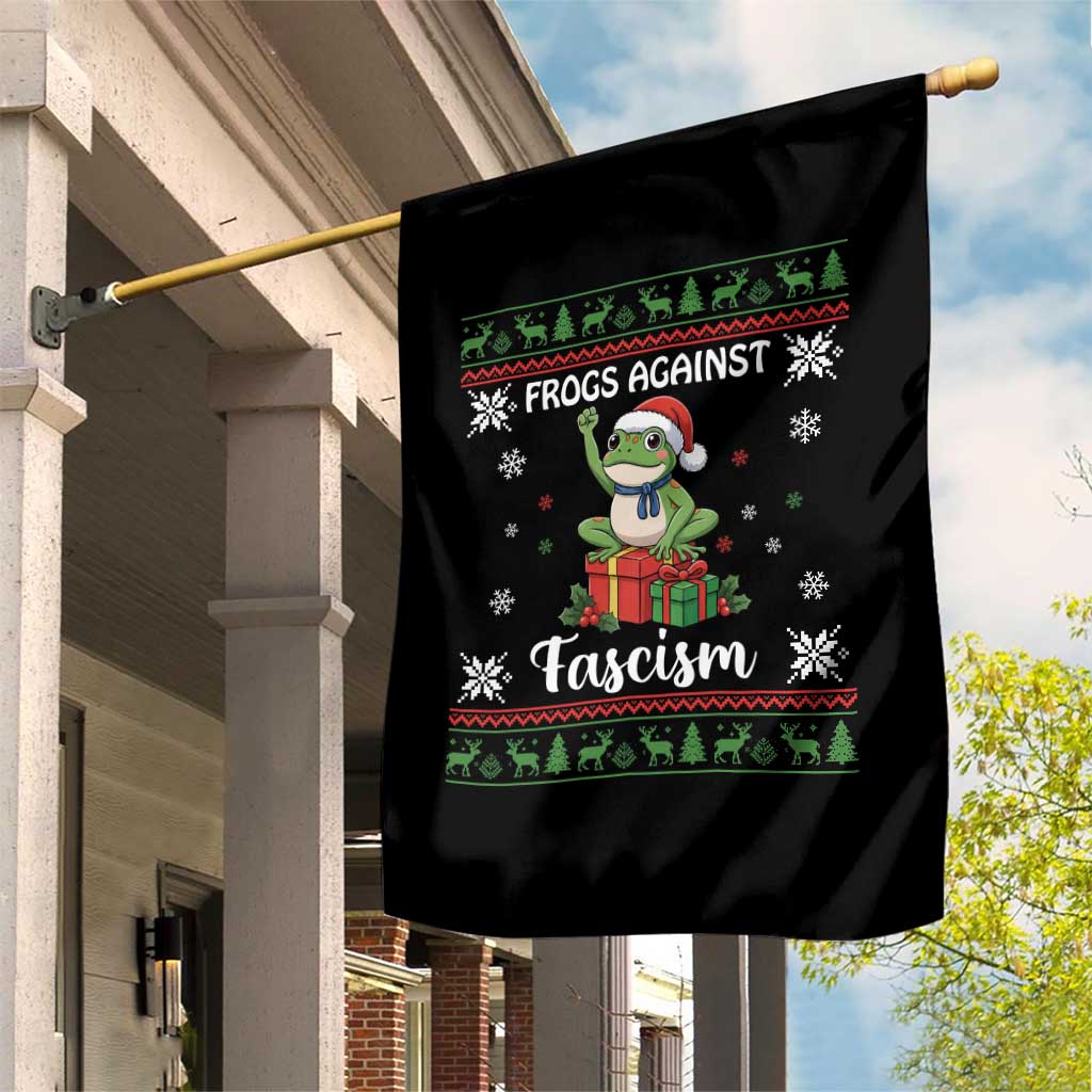 Frogs Against Fascism Ugly Sweater Garden Flag Funny Portland Christmas Frog Gift TS12 Print Your Wear
