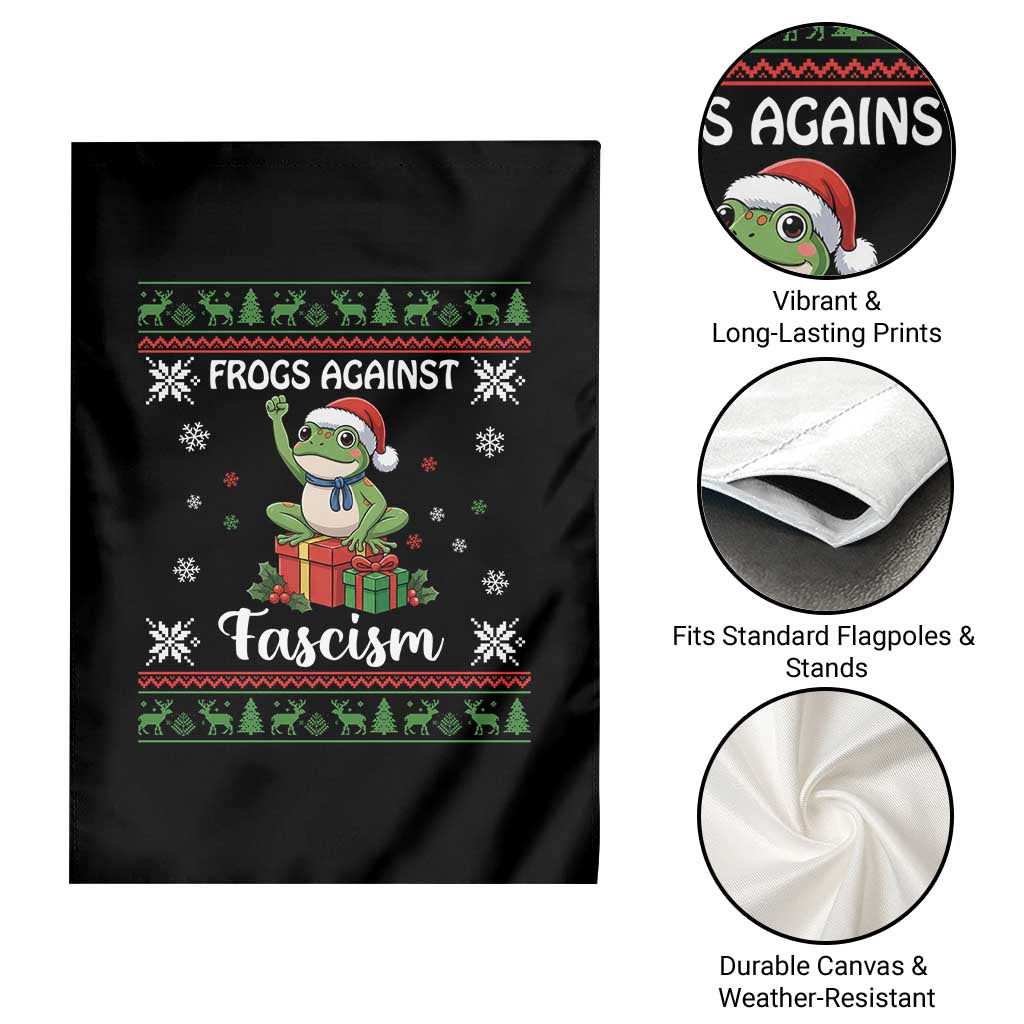 Frogs Against Fascism Ugly Sweater Garden Flag Funny Portland Christmas Frog Gift TS12 Print Your Wear