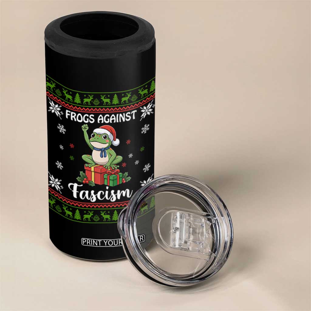 Frogs Against Fascism Ugly Sweater 4 in 1 Can Cooler Tumbler Funny Portland Christmas Frog Gift TS12 Print Your Wear