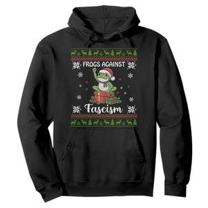 Frogs Against Fascism Ugly Sweater Hoodie Funny Portland Christmas Frog Gift TS12 Black Print Your Wear