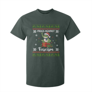 Frogs Against Fascism Ugly Sweater T Shirt For Kid Funny Portland Christmas Frog Gift TS12 Dark Forest Green Print Your Wear